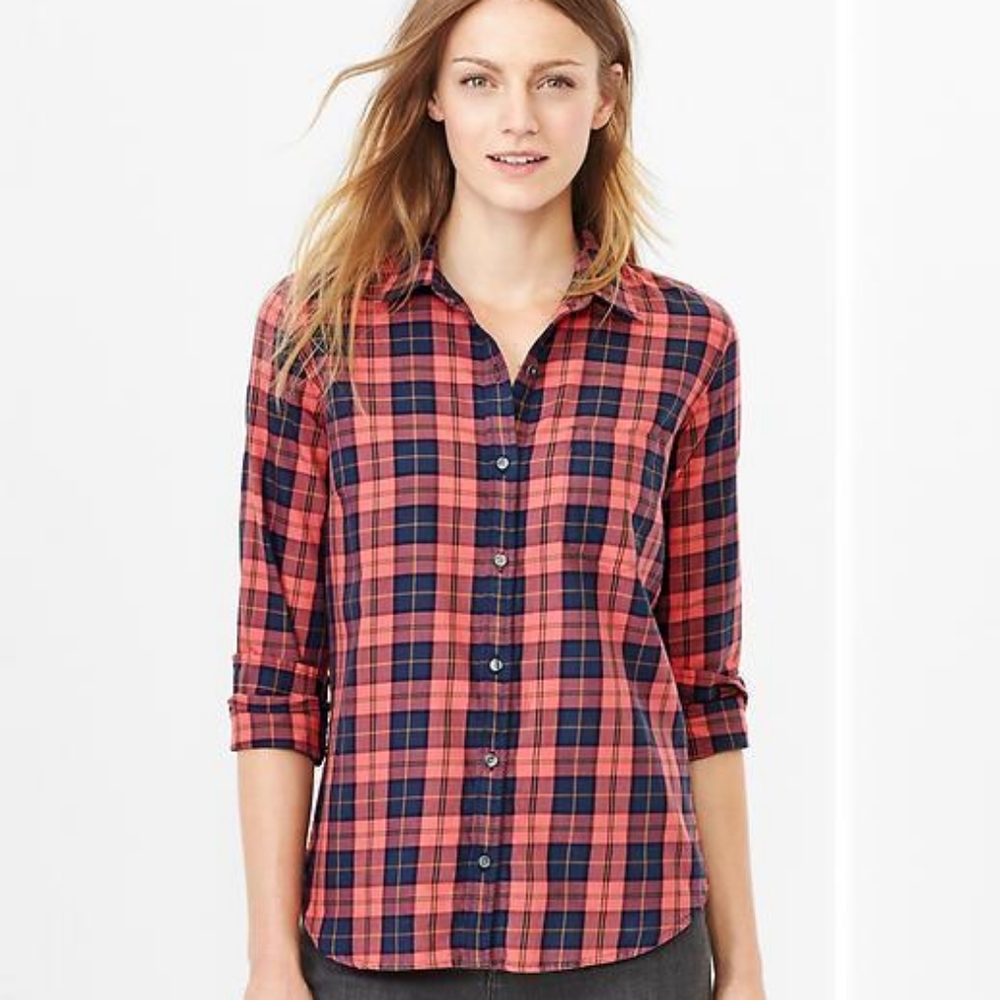 Fitted Gap Boyfriend Flannel